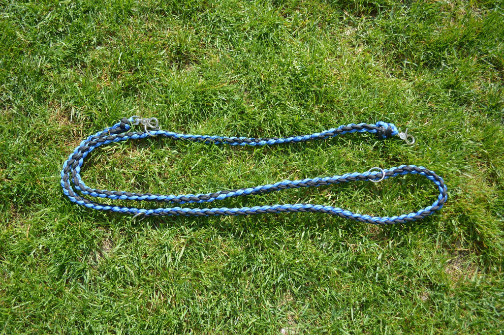 Mogelix Paracord Hundeleine blau schwarz